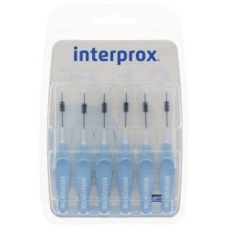 Dentaid Interprox Cylindrical - Brosettes Interdentaires Bleu Ciel - Idéal pour les Dents Antérieures - 6 Brossettes