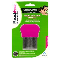 Parasidose Peigne Fin Anti-Poux & Lentes Acier Inoxydable Rose