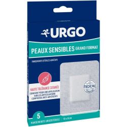 Urgo Urgostérile Pansements Peaux Sensibles Grand Format - 5 Pansements 10 x 8cm