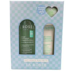La Rosée Duo Visage Peau Nette Coffret - Recharge Gel Nettoyant 400 ml + Gel-Crème Hydratant 60 ml + Serviette Offerte
