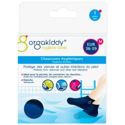 Orgakiddy Chaussons Hygiéniques - 1 Paire - Taille : M 36/39 - Protection efficace contre les verrues