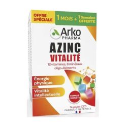 Arkopharma Azinc® Vitalité Multivitamines & Minéraux - 60 gélules + 14 gélules Offertes