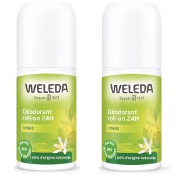 Weleda Citrus Déodorant au Citrus Roll-on 24H Lot de 2x50ml – Fraîcheur et hygiène