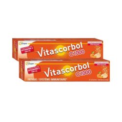 Vitascorbol Vitamine C 1000mg - Lot de 2 x 20 comprimés effervescents