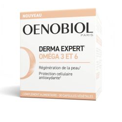 Oenobiol Derma Expert Oméga 3 et 6 Stress Oxydatif - 30 Capsules - Peau nourrie & protection contre le stress oxydatif
