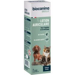 Biocanina Lotion Auriculaire - Chiens et Chats - 135ml - Nettoie, assainit et élimine les odeurs