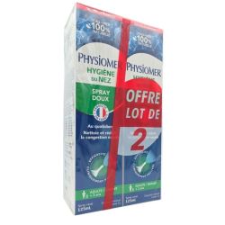 Physiome hygiène du nez Spray Doux 2x125ml – nettoie et réduit la congestion nasale adulte et enfants de 3 ans et +