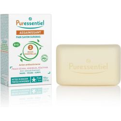 Puressentiel Assainissant Pain Savon Surgras aux 3 Huiles Essentielles 100 g – Hygiène douce relipidante