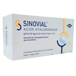 IBSA Sinovial 0,8 % 3 seringues 2 ml - Viscosupplémentation des articulations