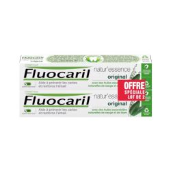 Fluocaril Natur'essence Original Lot de 2x75ml - Renforcement des dents et protection des gencives