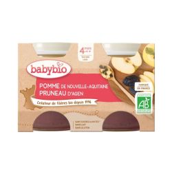 Babybio Petit Pot Pomme Pruneau 4 mois - 2 x 130g