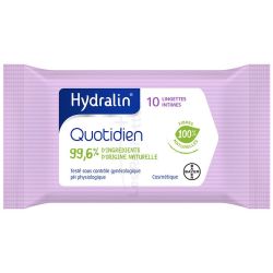 Hydralin Lingettes douces a l'extrait de lotus 10 lingettes