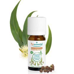 Puressentiel Huile Essentielle Eucalyptus Citronné Bio 10 ml – Soulage les zones inflammatoires et éloigne les moustiques