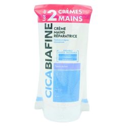 Biafine Cicabiafine Crème Mains Réparation Intense 2 X 75 ml - Mains sèches, gercées ou abîmées