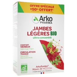 Arkopharma Arkofluides Jambes Légères Bio 20 Ampoules + 10 Ampoules Offertes