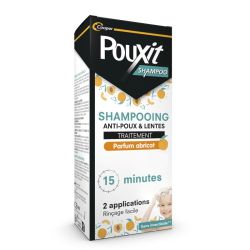 Pouxit Shampoo Abricot Shampooing Anti-Poux Et Lentes Flacon - 200ml - Traitement 15 Minutes, doux, sans insecticide