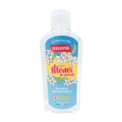 Assanis Gel Mains Hydroalcoolique Collection Été Parfum Monoï du Paradis 80 ml - Désinfection des mains sans eau