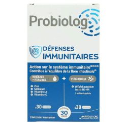 Mayoly Spindler Probiolog Defenses Immunitaires - Vitamines, minéraux & probiotiques - 30 gélules x2