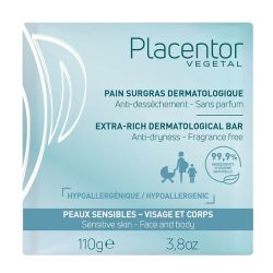 Placentor Vegetal Pain Surgras Dermatologique - Visage et Corps - Peaux Sensibles - 110g