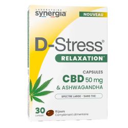 Synergia D-Stress Relaxation CBD 50mg & Ashwagandha - 30 capsules