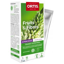 Ortis Fruits & Fibres Action Douce Poudre à Diluer - Maintien du Transit Intestinal - 12 Sticks