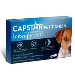 Elanco Capstar Traitement Anti-Puces Oral pour Petit Chien 11,4mg - 6 Comprimés - 1 à 11kg