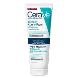 CeraVe Blemish Clay-To-Foam Cleanser Argile Moussante Nettoyante Anti-Imperfections Visage Peaux à Tendance Acnéique - 118g