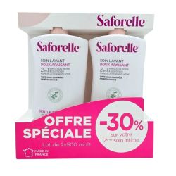 Saforelle Soin Lavant Doux Apaisant Lot de 2x500ml – Apaisement immédiat