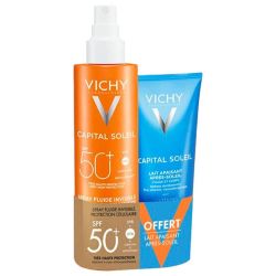 Vichy Capital Soleil Spray Fluide Invisible SPF50+ 200 ml + Lait Apaisant Après-Soleil 100 ml OFFERT