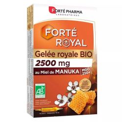 Forté Pharma Gelée Royale Bio 2500mg au Miel de Manuka - 10 Ampoules de 15ml - Cure vitalité