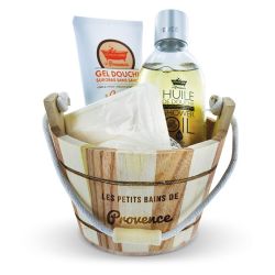 Les Petits Bains de Provence Coffret Cadeau - Seau de Bain Détente - Amande - 1 coffret