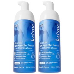 Krème Mousse Nettoyante 2-en-1 Bio Lot de 2x150ml – Détox et douceur