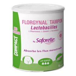 Saforelle Florgynal Probiotique Tampon Compact Super - 9 Unités