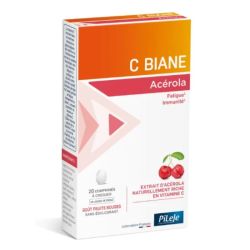 PiLeJe C Biane Acérola Vitamine C Naturelle - 20 Comprimés à Croquer Fruits Rouges