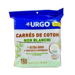 URGO 180 Carrés de Coton Non Blanchi