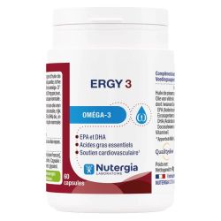 Nutergia Ergy 3 - Oméga 3 - Santé Cardiovasculaire - 60 capsules