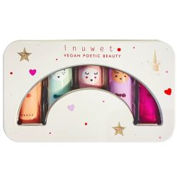 Inuwet Rainbow Delux Box - 5 Baumes à Lèvres - Le coffret gourmand et nourrissant pour enfants