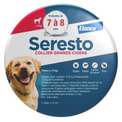 Seresto Chien Collier Anti-Puces et Anti-Tiques +8kg 2 unités - Contre les puces, les tiques et les poux