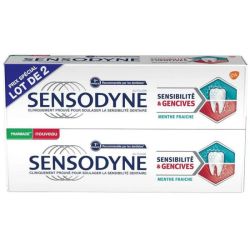 Sensodyne Dentifrice Sensibilité et Gencives Menthe Fraiche 2 x 75 ml