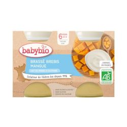 Babybio Brassé Lait de Brebis Mangue 6 mois - 2 x 130g