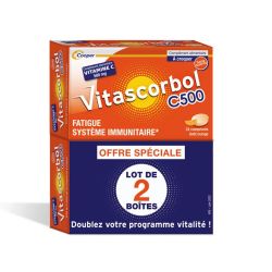 Vitascorbol C500 - Lot de 2 x 24 comprimés à croquer - Fatigue, système immunitaire