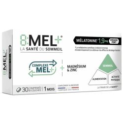 8MEL+ Mélatonine 1.9mg - 30 comprimés - Mélatonine dosage renforcé pour un sommeil paisible