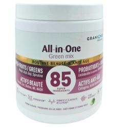 Granions All-in-One Green Mix en poudre goût pomme 166g - Routine Beauté & Anti-Âge