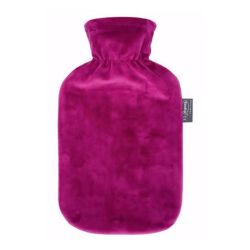 Soframar Fashy Bouillotte à Eau Déhoussable Velours - Couleur Fushia - 2 Litres - 1 pièce