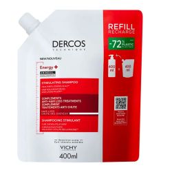 Vichy Dercos Shampooing Eco-recharge Energy+ - 400ml - Stimulant anti-chute à l'Aminexil