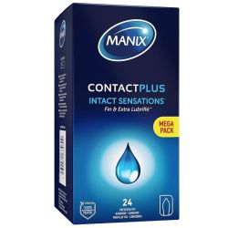 Manix Contact Plus - 24 préservatifs extra lubrifiés