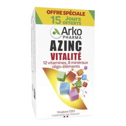 Arkopharma Azinc Vitalité Vitamines et Minéraux 120 gélules + 30 offertes