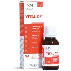 Ineldea Vital D3 - 20 ml - Soutient l’immunité et renforce le capital osseux au quotidien