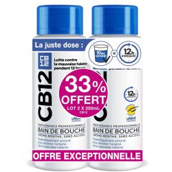 CB12 Bain de Bouche Haleine Fraiche Menthe - Lot de 2 x 250ml