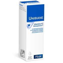 Pileje Unibiane Vitamine K2 Ménaquinone - 20 ml - Soutient la coagulation sanguine et le maintien de l’ossature